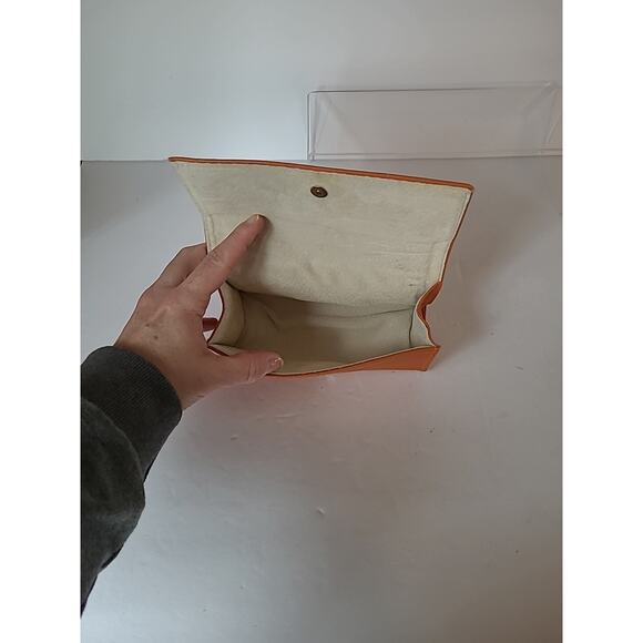 Tory Burch Glasses Sunglasses Case Glasses Case Authentic Orange / Gold - Picture 8 of 8